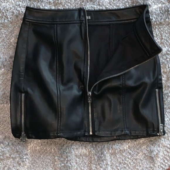 Express Black Vegan Leather High Waisted Skirt - Picture 7 of 11